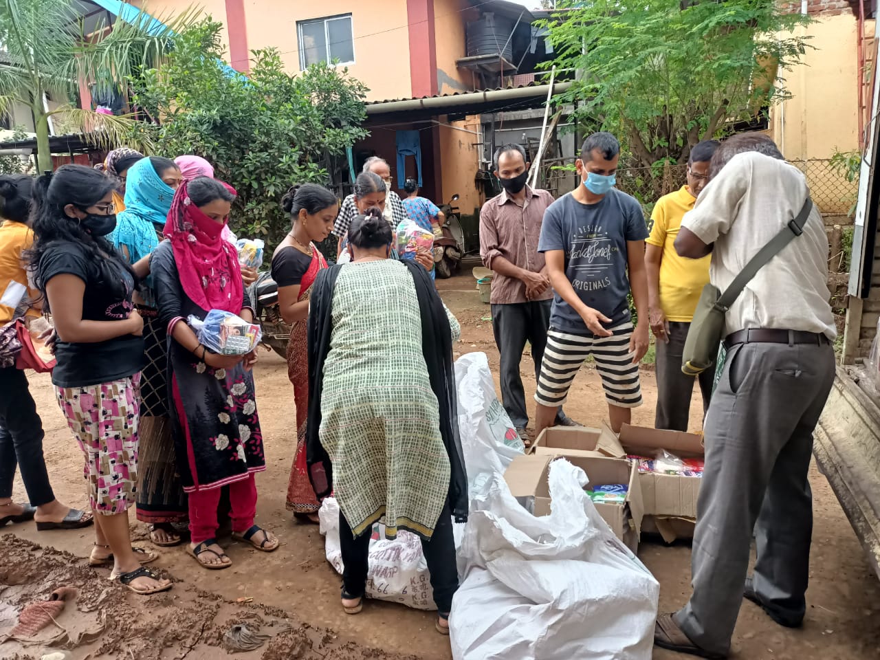 Organized flood relief drives for the affected families during the Konkan floods by providing them with food, groceries, medical utilities, and sanitary pads.